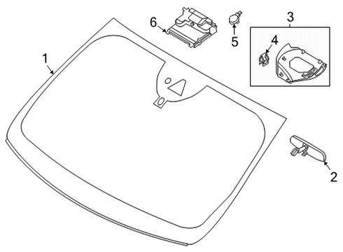 2023 Ford Bronco Sport Glass - Windshield Diagram