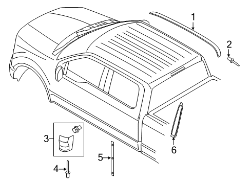 2020 Ford F-250 Super Duty Exterior Trim - Cab Diagram 2 - Thumbnail