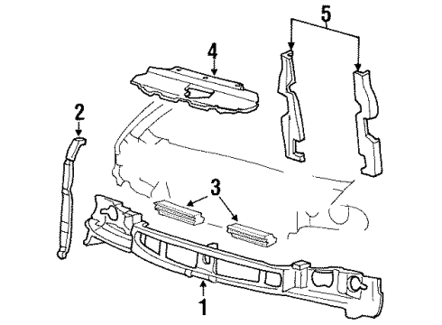 1998 Ford Windstar Grille - Radiator Diagram for F78Z-8200-AA