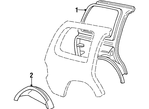 2002 Lincoln Navigator Inner Structure - Quarter Panel Diagram