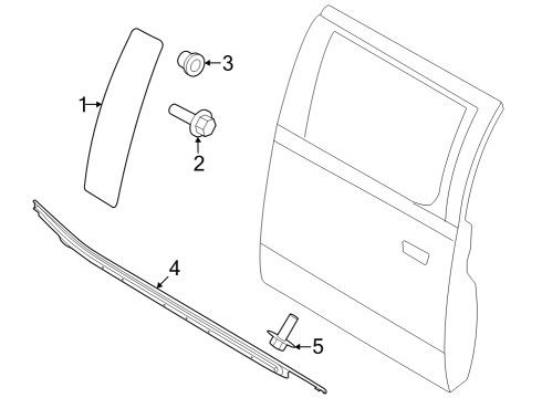 2024 Ford F-250 Super Duty Exterior Trim - Rear Door Diagram