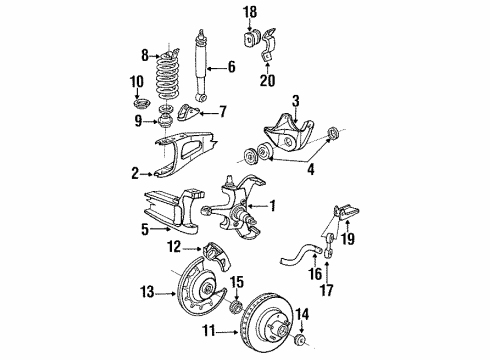 1988 Ford F-150 Front Brakes Diagram