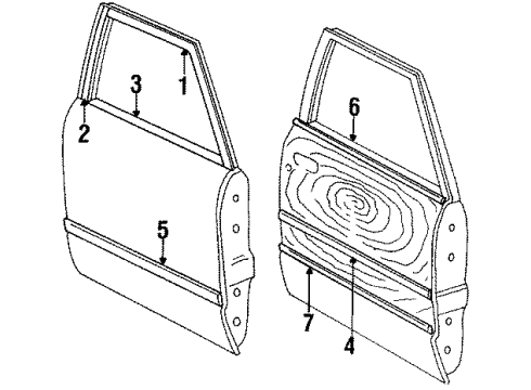 1984 Mercury Marquis Door & Components Diagram