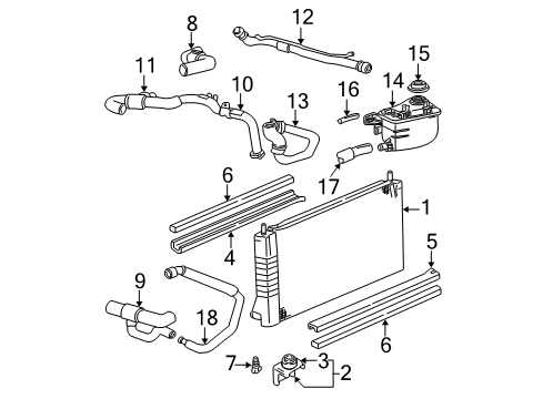 2004 Mercury Sable Radiator & Components Diagram