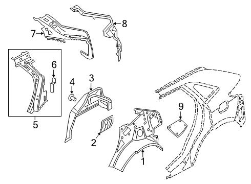 2019 Lincoln Nautilus Reinforcement Assembly - Bodyside Diagram for KA1Z-5828408-A