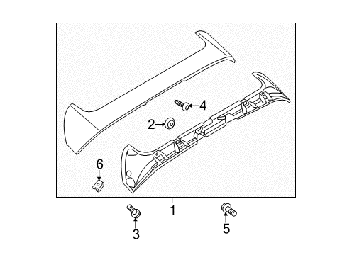 2015 Ford Fiesta Lift Gate - Spoiler Diagram