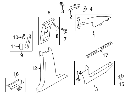 2011 Lincoln MKX Plate - Door Scuff Diagram for BA1Z-7813208-AB