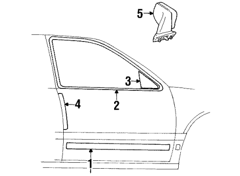 1997 Lincoln Town Car Mirror Assy - Rear View Outer Diagram for F6VZ-17682-DA