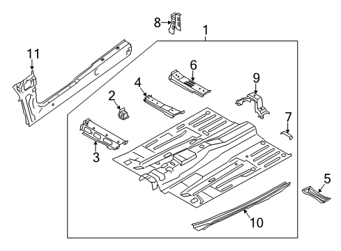 2016 Ford Transit Connect Floor & Rails Diagram