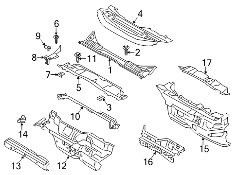 2014 Ford C-Max Cowl Diagram