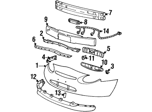 1997 Mercury Sable Grille Diagram for F6DZ17B814AB