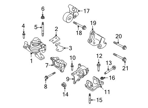 2012 Ford Flex Engine & Trans Mounting Diagram