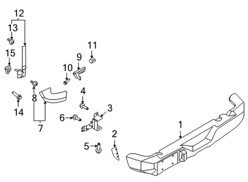 2022 Ford Bronco Bumper & Components - Rear Diagram