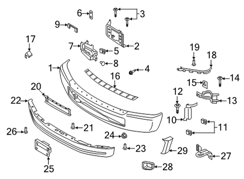 2021 Ford F-350 Super Duty BUMPER ASY - FRONT Diagram for LC3Z-17757-HAPTM