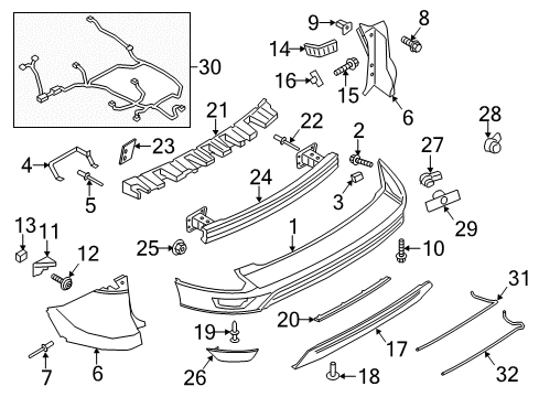 2013 Ford Escape Rear Bumper Diagram 3 - Thumbnail