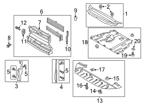 2015 Lincoln MKZ Splash Shields Diagram