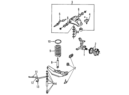 1992 Lincoln Town Car Bush - Front Suspension Arm Diagram for D9AZ-3068-C