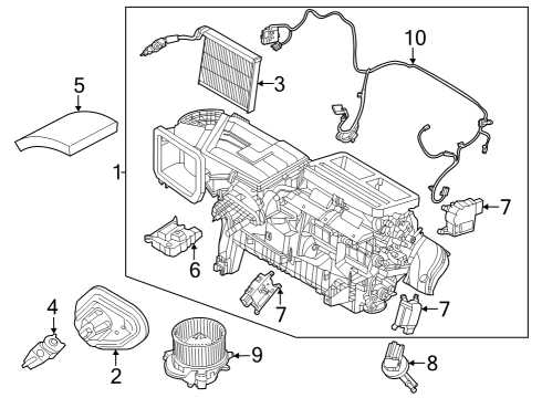 2024 Ford Mustang A/C Evaporator & Heater Components Diagram