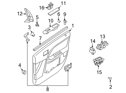 2009 Ford Taurus Escutcheon - Door Inside Handle Diagram for 8F9Z-7422620-AA