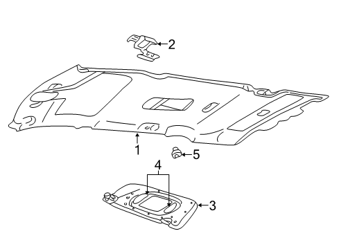 2003 Lincoln Aviator Interior Trim - Roof Diagram