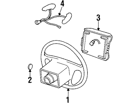 2000 Ford Windstar Steering Column, Steering Wheel & Trim Diagram 2 - Thumbnail