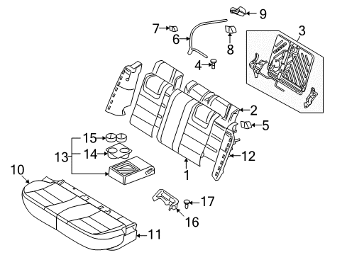 2009 Mercury Milan Armrest Assembly Diagram for 9E5Z-5467112-BC