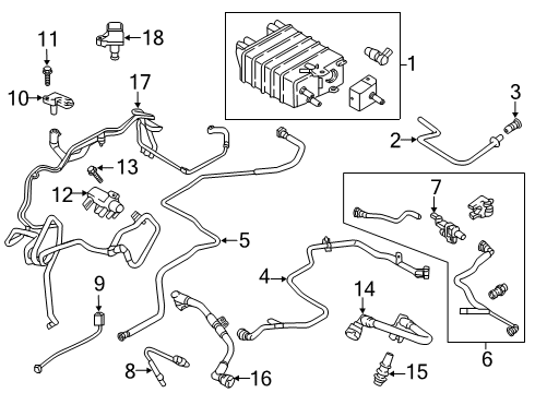 2017 Ford Fusion Hose - Fuel Vapour Diagram for HG9Z-9G297-E