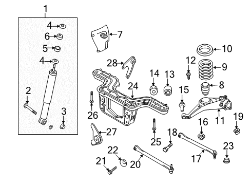 2008 Ford Escape Rear Suspension, Suspension Components Diagram 3 - Thumbnail