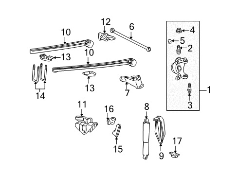 2001 Ford Excursion Shock Absorber Assembly - Front Diagram for AU2Z-18V124-BL