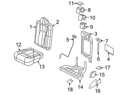 2009 Lincoln Navigator Cover - Rear Seat Bracket Diagram for 5L7Z-78613A96-AAA