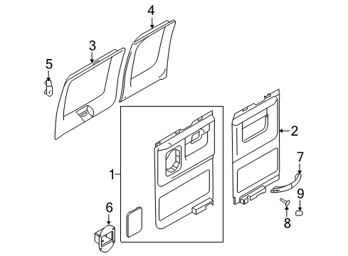 2010 Ford E-250 Interior Trim - Side Loading Door Diagram 1 - Thumbnail