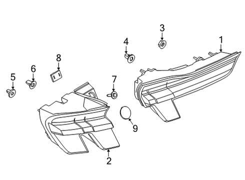 2021 Ford Mustang Mach-E Tail Lamps Diagram