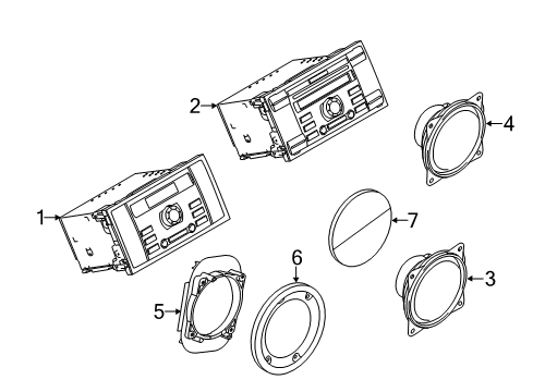 2013 Ford Transit Connect Speaker Assembly Diagram for 9T1Z-18808-A