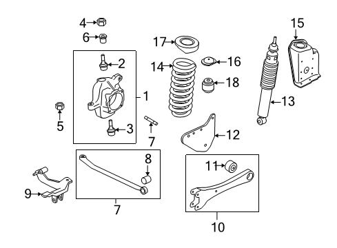 2008 Ford F-350 Super Duty Front Suspension, Stabilizer Bar, Suspension Components Diagram