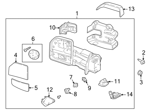 2022 Ford F-150 Lightning Outside Mirrors Diagram 6 - Thumbnail