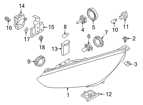 2017 Ford Focus Ballast Assembly Diagram for F1EZ-13C170-A