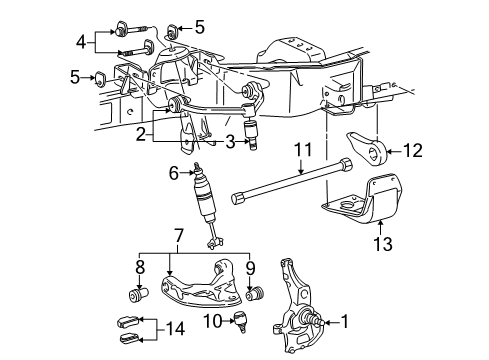 2003 Ford Explorer Sport Front Suspension, Stabilizer Bar, Torsion Bar Diagram 1 - Thumbnail