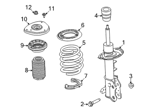 2021 Ford Mustang Mach-E Struts & Components - Front Diagram