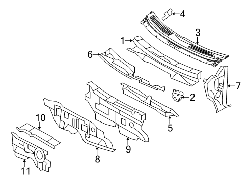 2014 Lincoln MKX Cowl Diagram