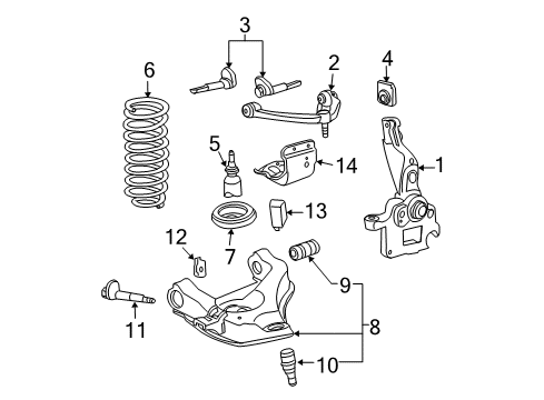 2006 Ford Ranger Front Suspension, Control Arm Diagram 3 - Thumbnail