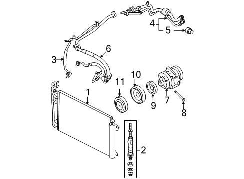 2010 Mercury Milan A/C Condenser, Compressor & Lines Diagram