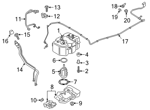 2018 Ford F-150 Sensor - Exhaust Gas - Tempera Diagram for JL3Z-12B591-B