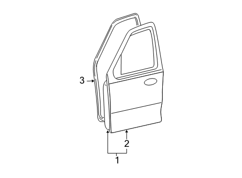 2008 Ford Escape Panel Assembly - Door - Outer Diagram for 8L8Z-7820201-B