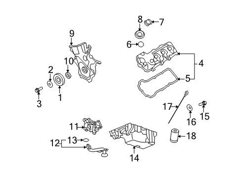 2010 Lincoln MKX Engine Parts & Mounts, Timing, Lubrication System Diagram 1 - Thumbnail