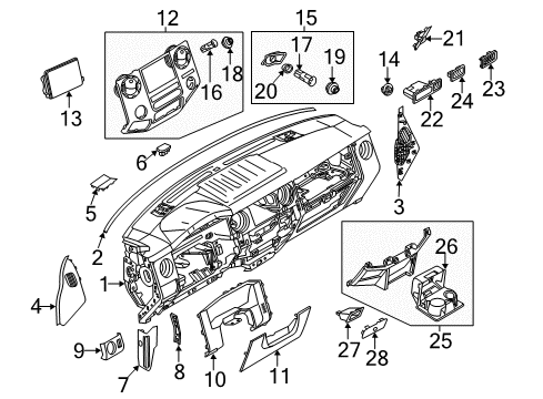 2015 Ford F-350 Super Duty Instrument Panel Diagram