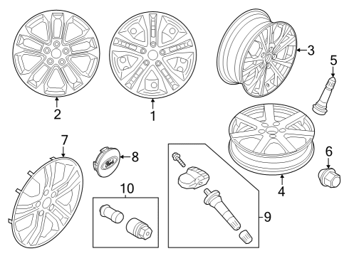 2022 Ford Escape Wheels & Trim Diagram 1 - Thumbnail