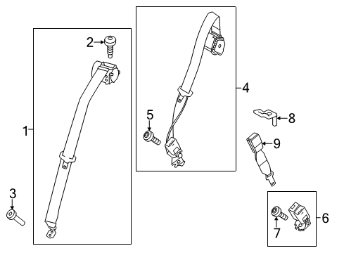 2012 Ford Focus Buckle Assembly - Seat Belt Diagram for CV6Z-5460045-BA