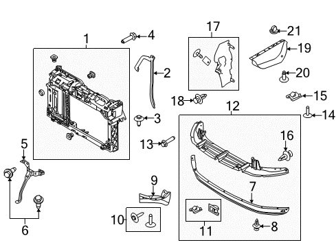 2013 Ford Fiesta Radiator Support Diagram