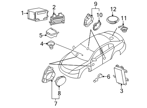 2012 Lincoln MKS Speaker Assembly Diagram for CA5Z-18808-B