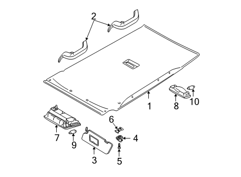 2005 Ford Focus Interior Trim - Roof Diagram 4 - Thumbnail